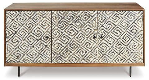 Mid-Century Modern Accent Cabinet in White-Washed Natural - HER Home Design Boutique